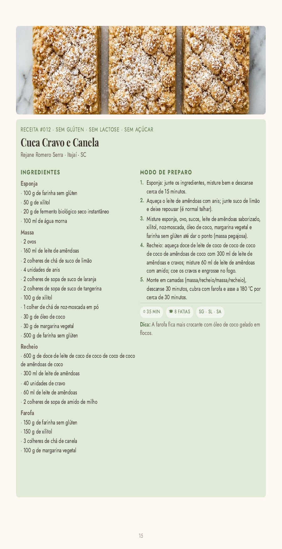Página de receita com passo a passo